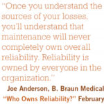 ...maintenance will never completely own overall reliability...