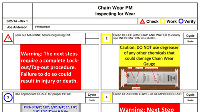 Top Portion of a Chain Wear Inspection Guide